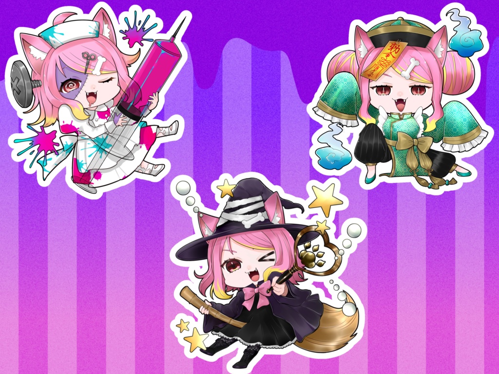 犬見ぽめこ ハロウィンステッカー
