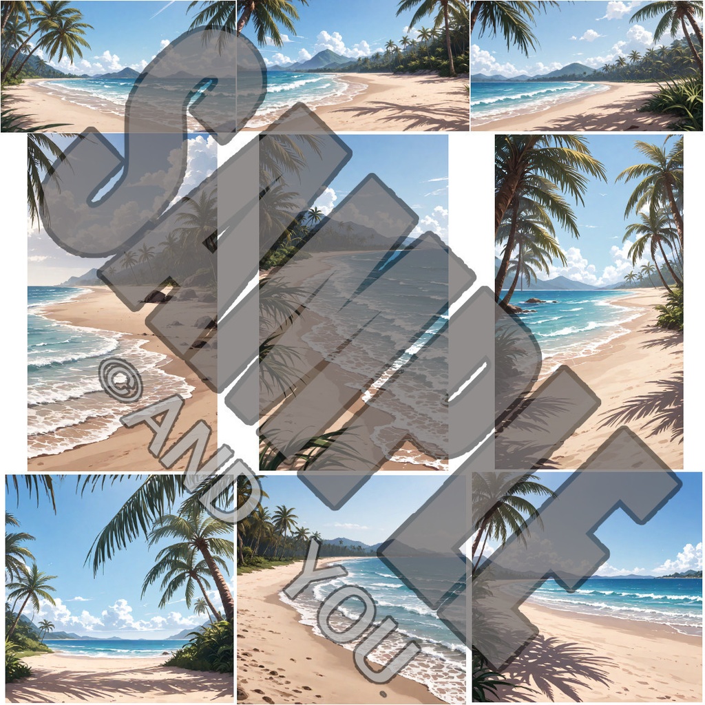 海岸(昼)背景セット|日常風景 屋外シリーズ Vol.2