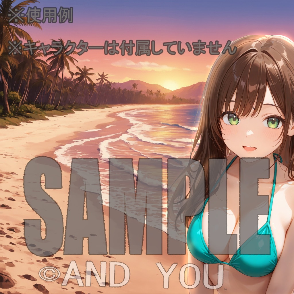 海岸(夕方)背景セット|日常風景 屋外シリーズ Vol.2