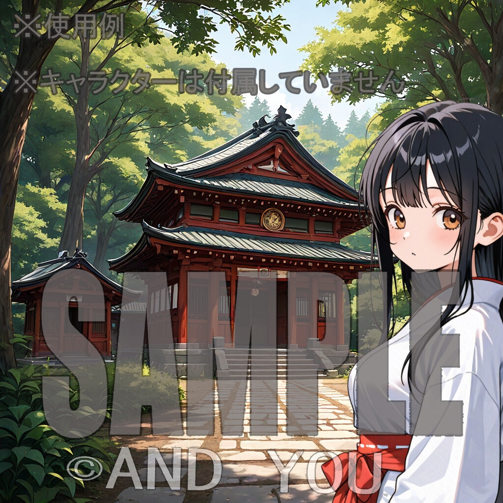 神社(昼)背景セット|日常風景 屋外シリーズ Vol.5