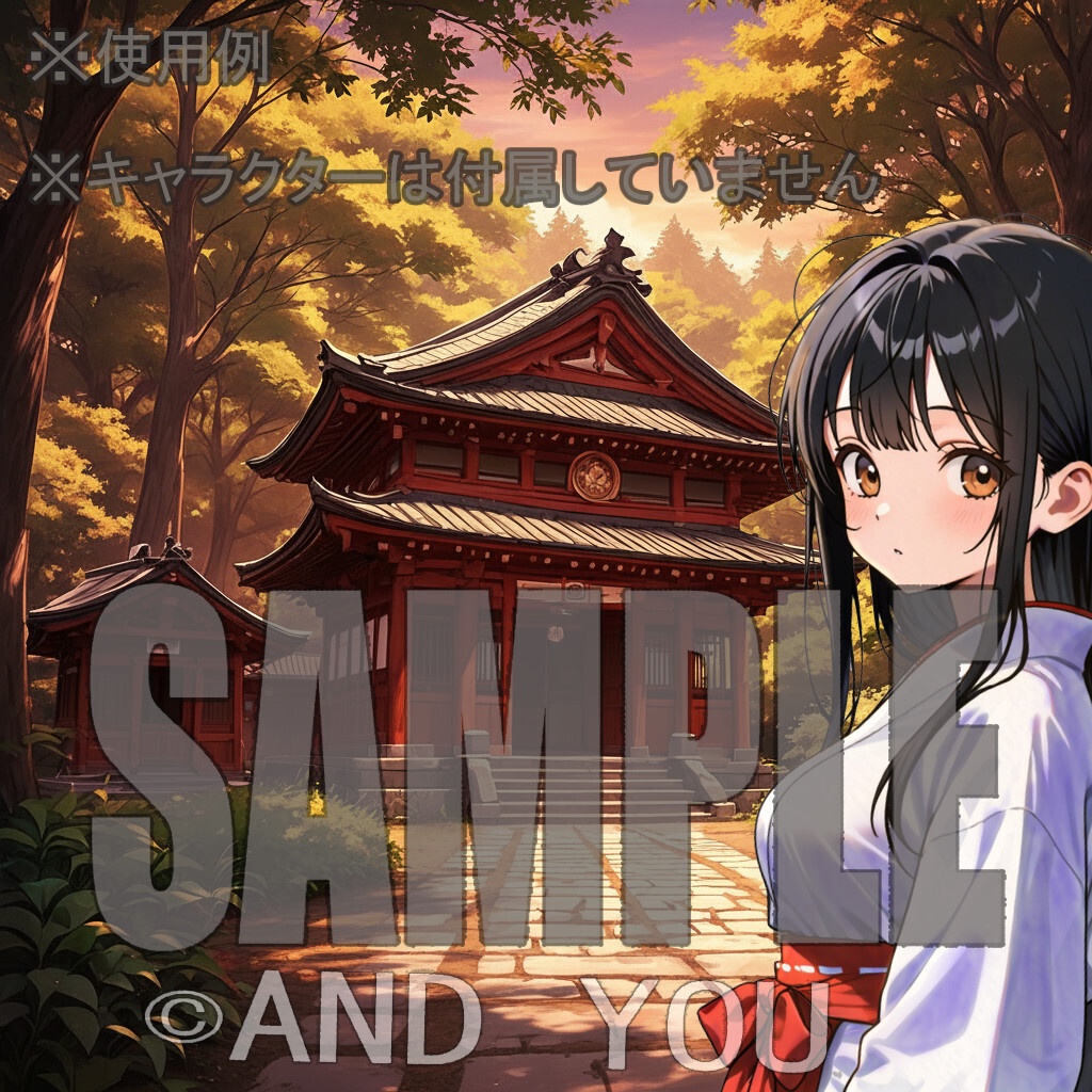 神社(夕方)背景セット|日常風景 屋外シリーズ Vol.5
