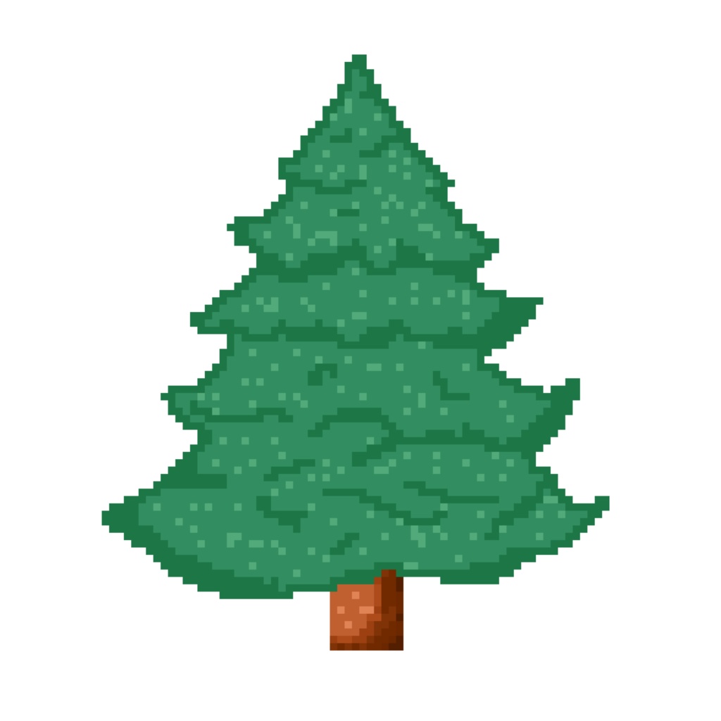 Vtuber asset - Pixel Christmas Tree (Undecorated) 