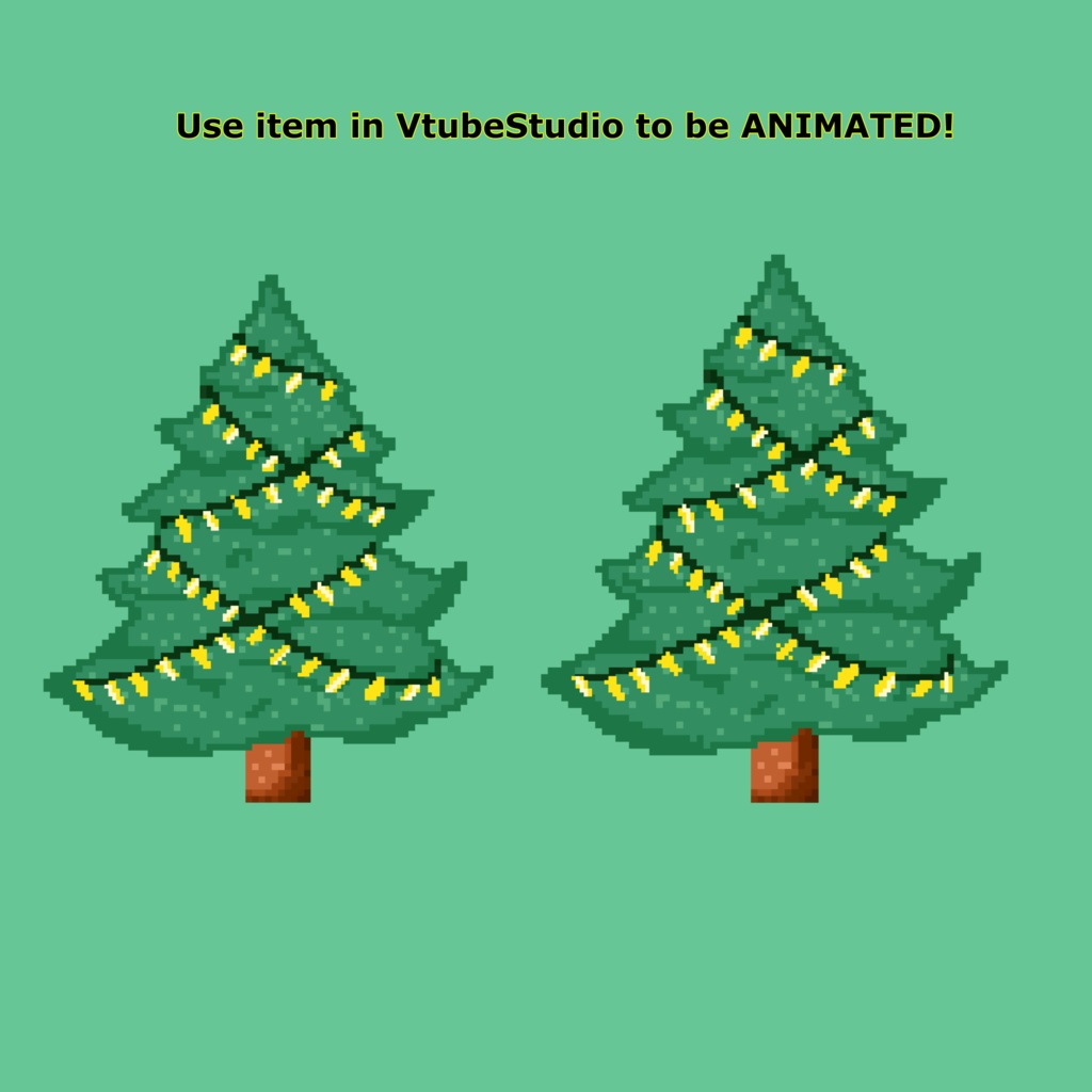 Animated Vtuber Asset - Christmas Tree With Lights! Green Tree. 