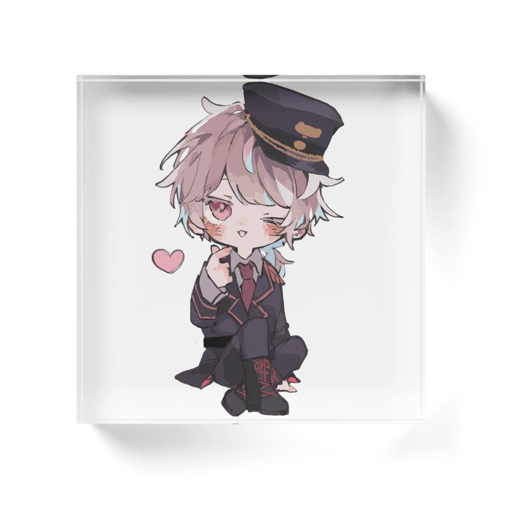 ゆびはーとおじくん アクリルブロック