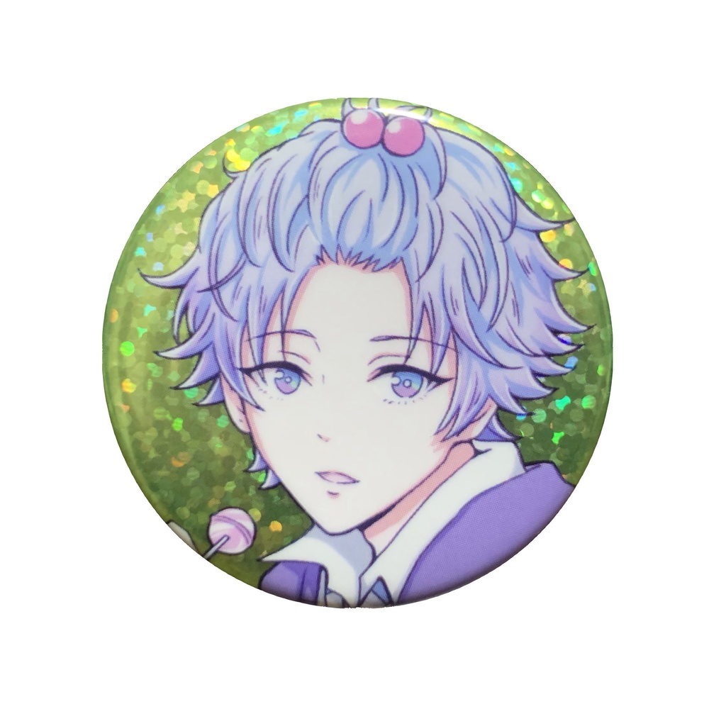 有機栽培の缶バッジ　おでこver