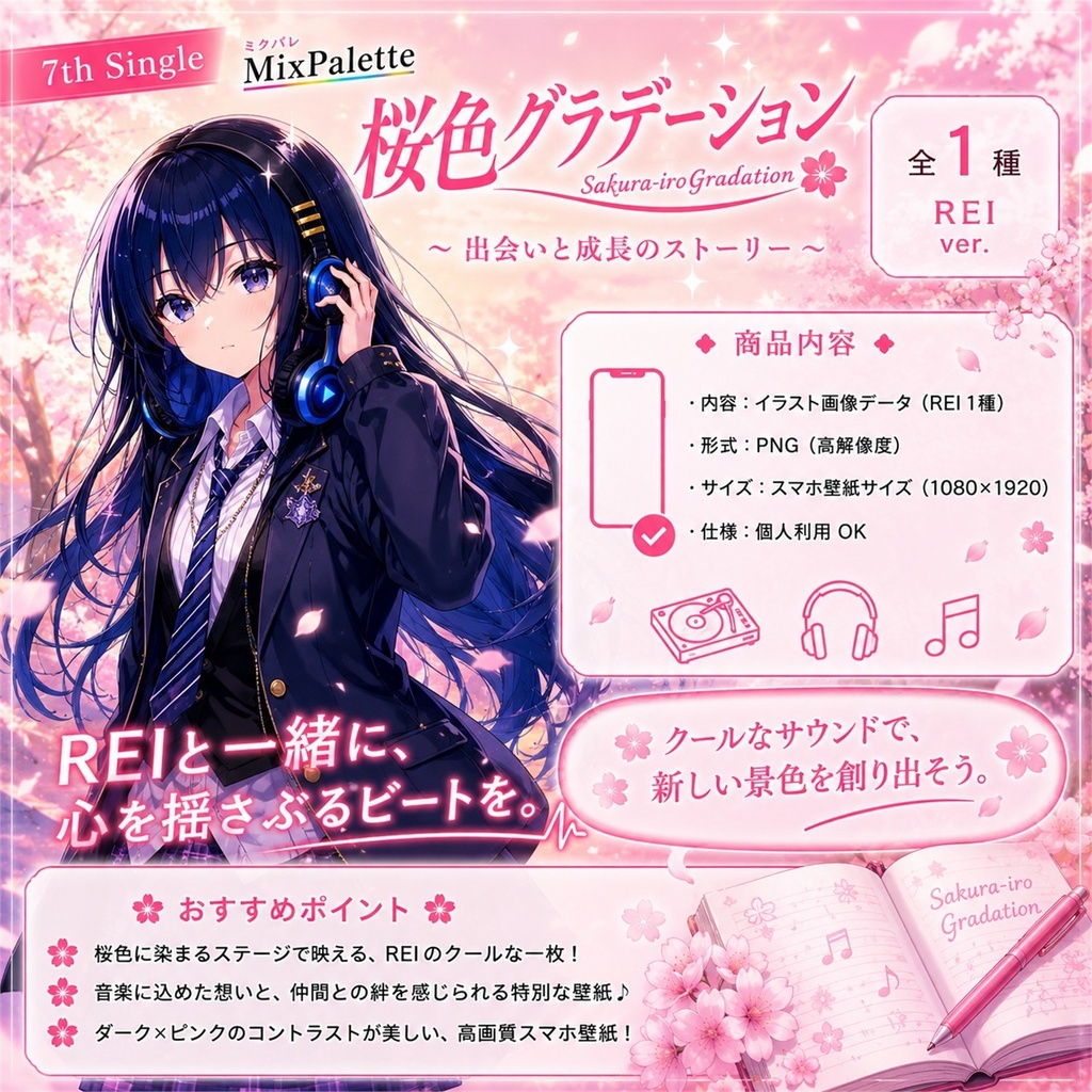 【7th Single】桜色グラデーション / Sakura-iro Gradation - Rei Ver. - / MixPalette