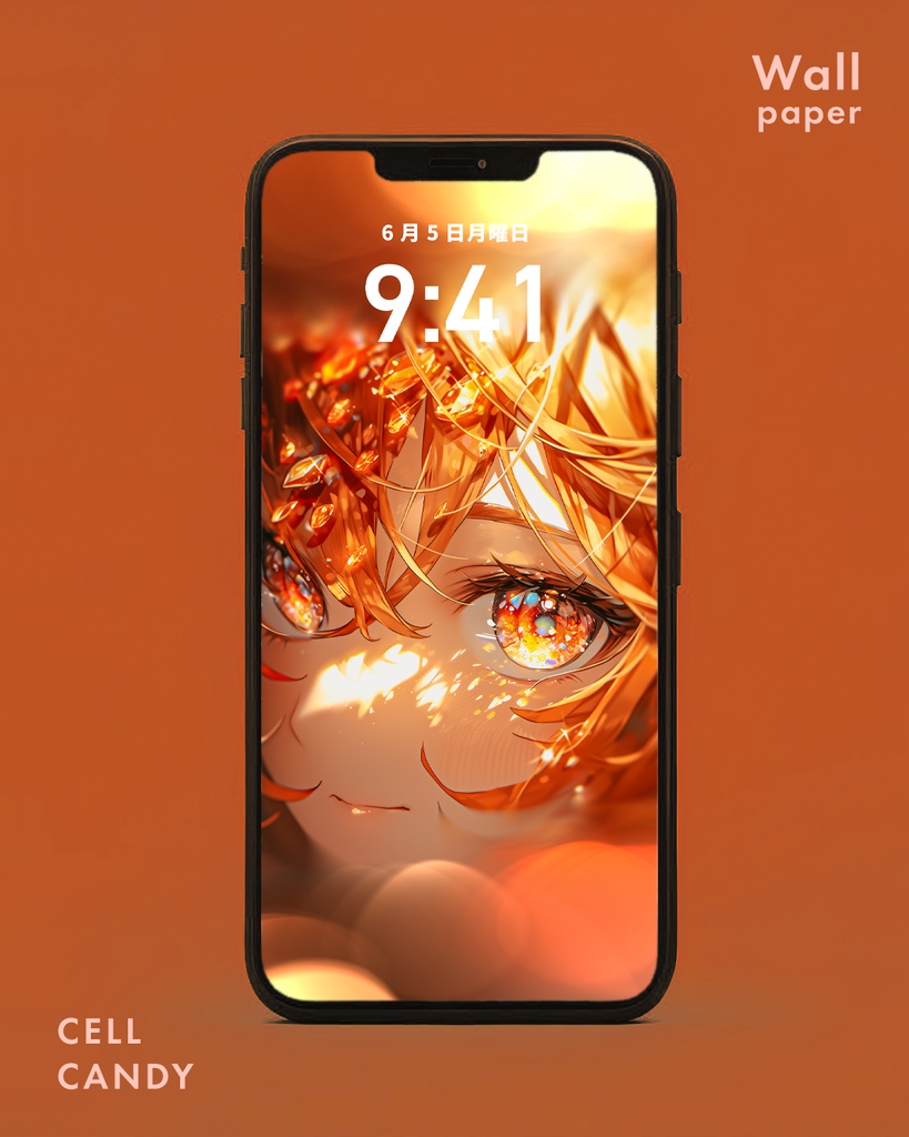 高解像度スマホ用壁紙　セルキャンディーイラスト V2