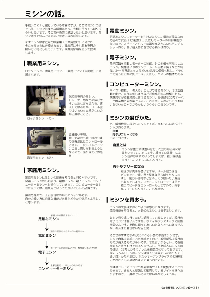 DD 手縫いOK! シンプルワンピース 作成手順本【実物大型紙付】