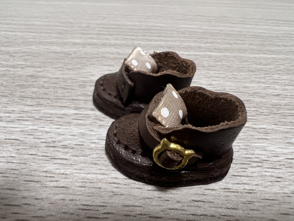 10cmぬい用ぬい革靴ねこバックル👞