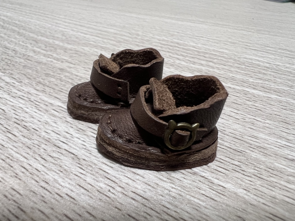 10cmぬい用ぬい革靴ねこバックル👞