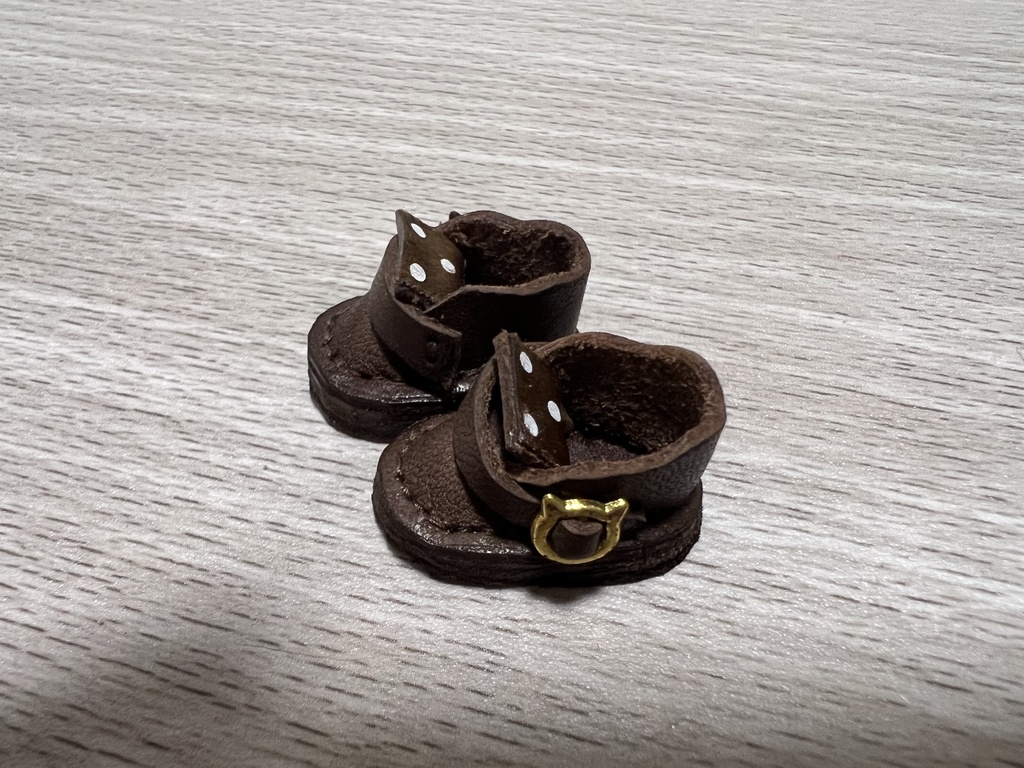 10cmぬい用ぬい革靴ねこバックル👞