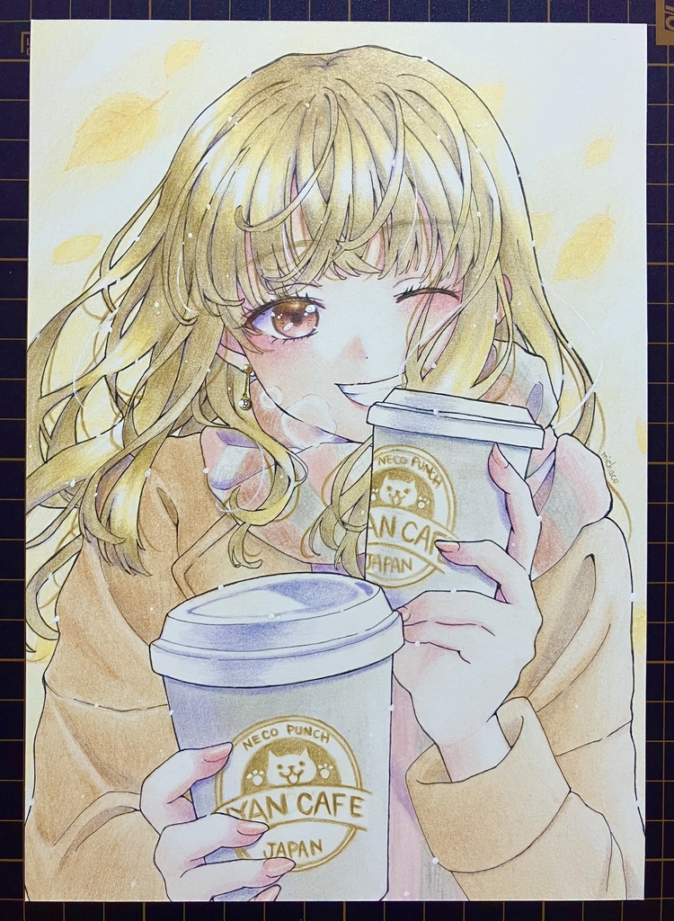 色鉛筆作品　『冬デート⛄️』