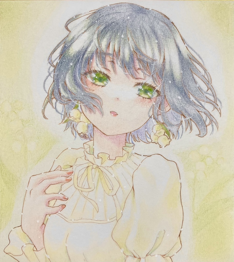 色鉛筆作品　『鈴蘭』小色紙