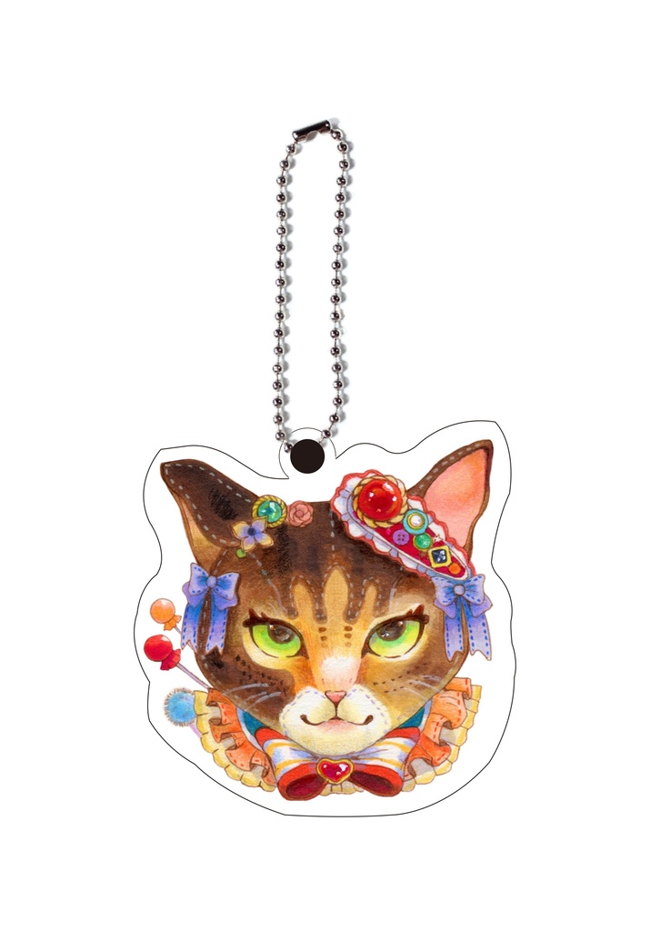 ぬいぐるみねこ　アクリルキーホルダー