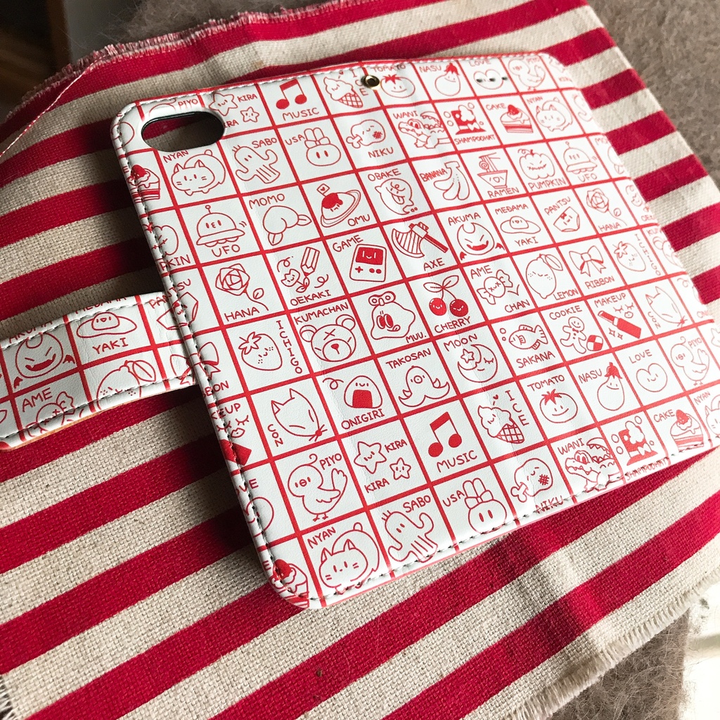 レトロ紙袋風スマホケース