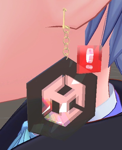 【VRCHAT想定】Unityクラッシュ宝石イヤリング