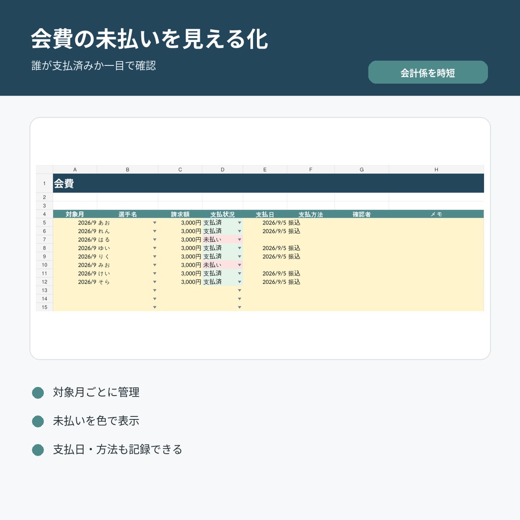 スポ少運営らくらくExcel