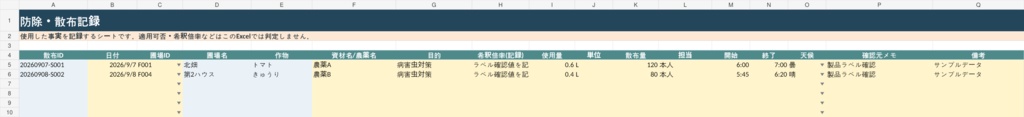 農作業らくらくExcel|圃場・作業・散布・資材・収穫を1つで管理【買い切り】