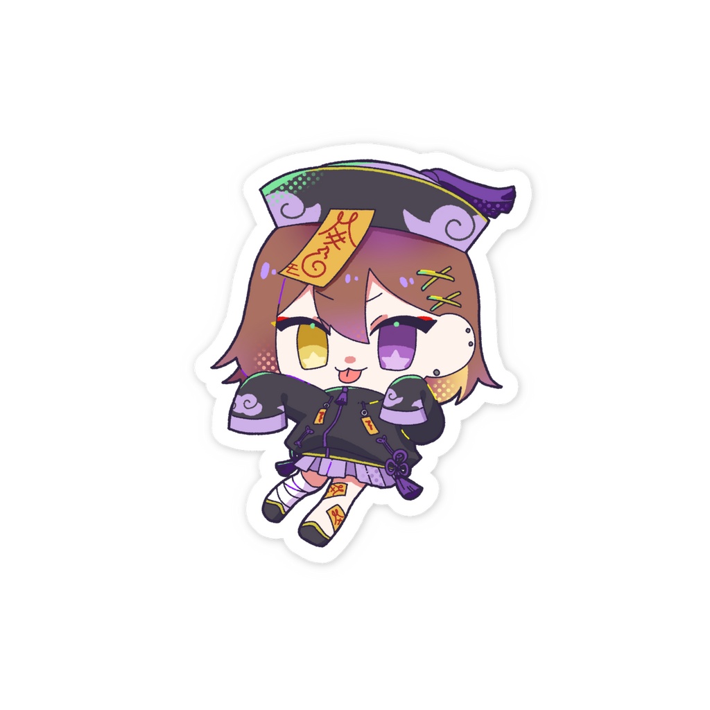 ももんが ハロウィン キョンシー仕様 スマホステッカー 3種