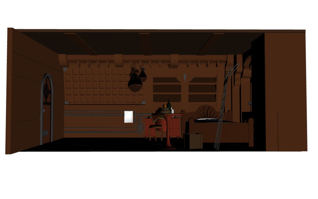 【クリスタ用3Dモデル】団長室(グラブル)の室内モデル