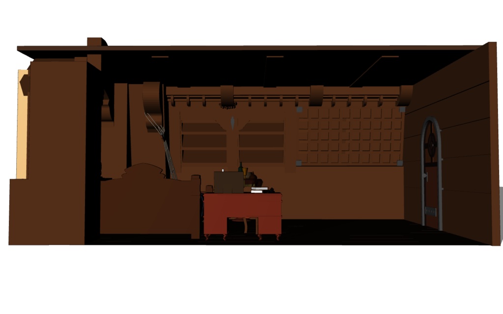 【クリスタ用3Dモデル】団長室(グラブル)の室内モデル