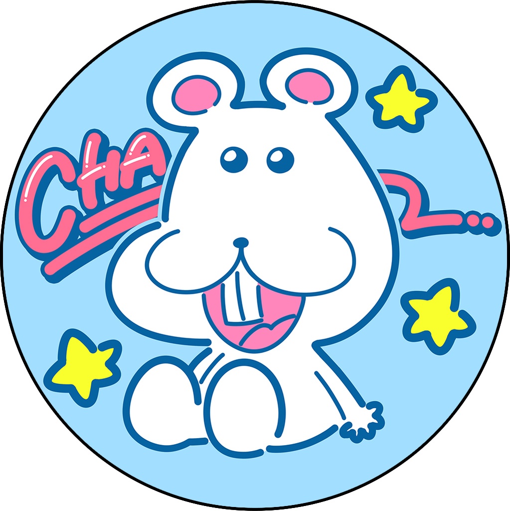 げんきねずみのチャア缶バッジ