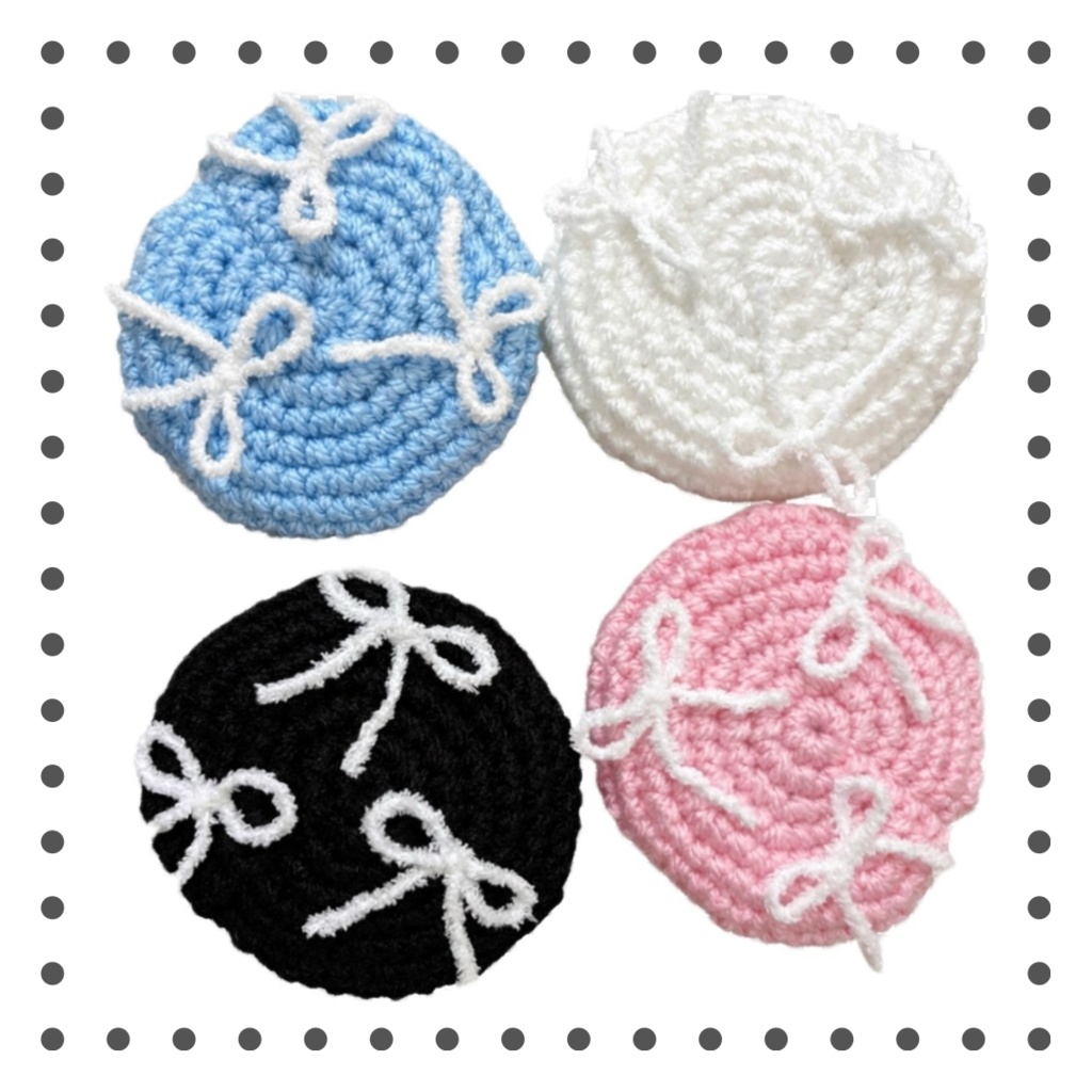 細リボンニットベレー帽