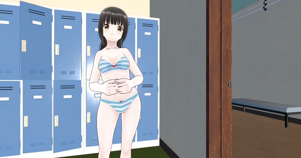 【Vroid】しましま下着