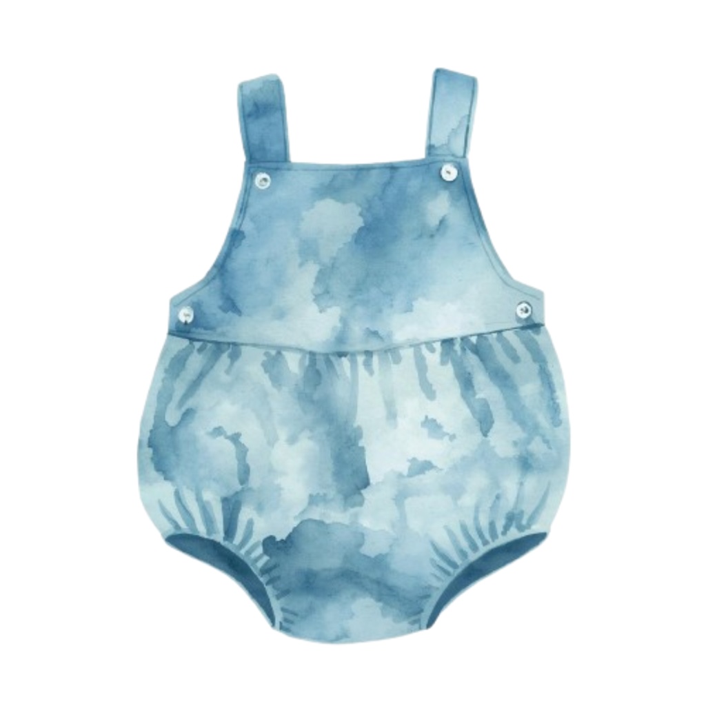 水彩ブルーアンティーク風ベビーシャワークリップアートセット(10点・PNG透過)