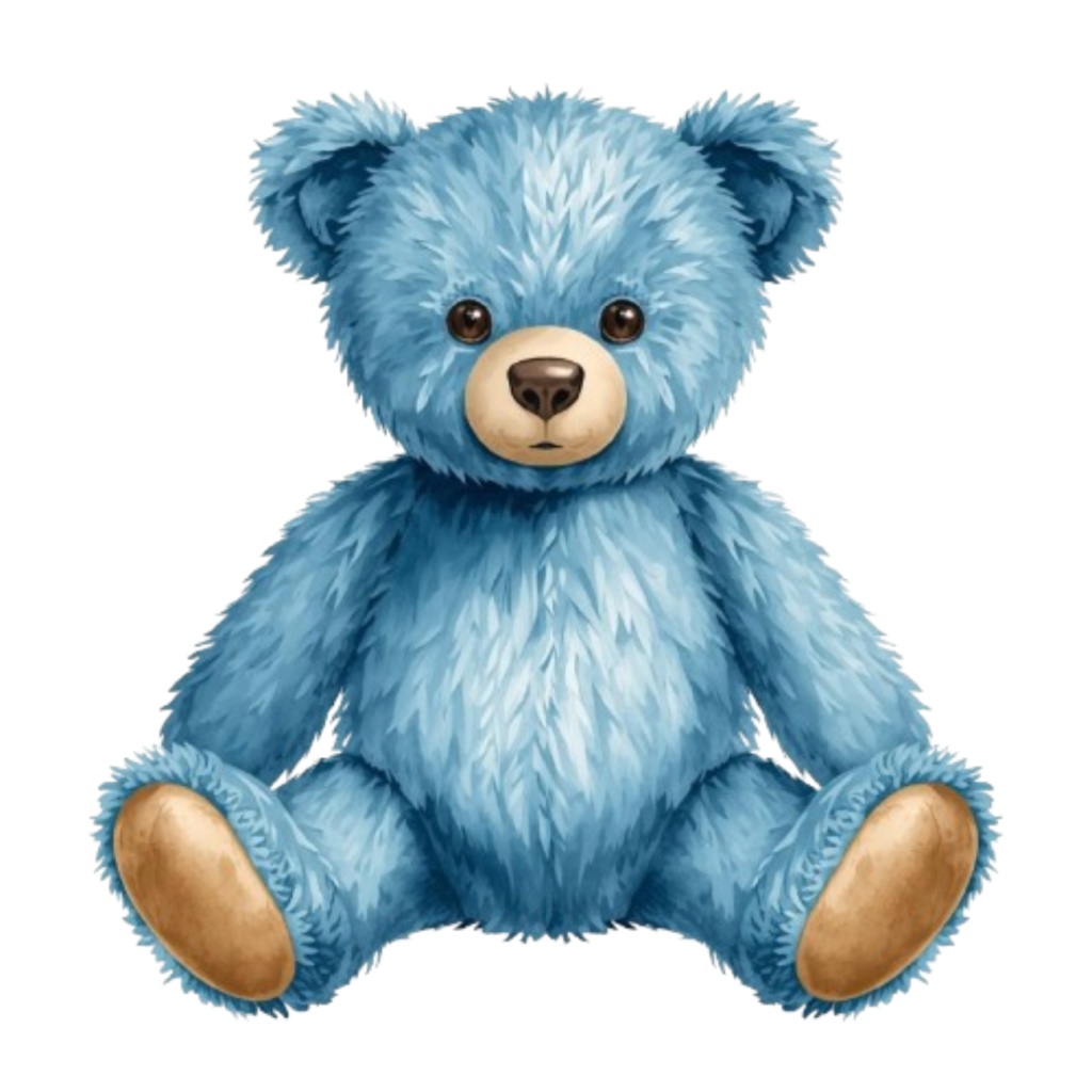 水彩ブルーアンティーク風ベビーシャワークリップアートセット(10点・PNG透過)