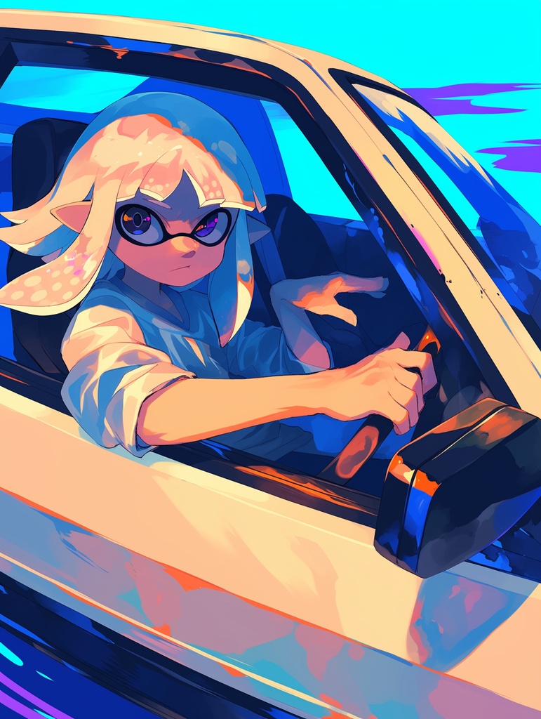 Splatoon 3 x Initial D concept art
