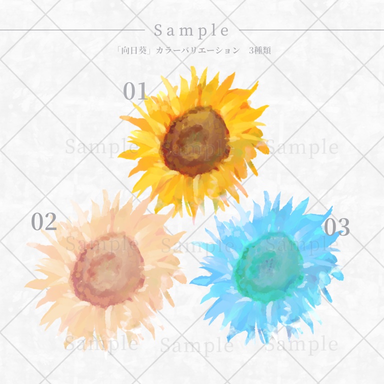 ▍画像素材|花×アナログイラスト風