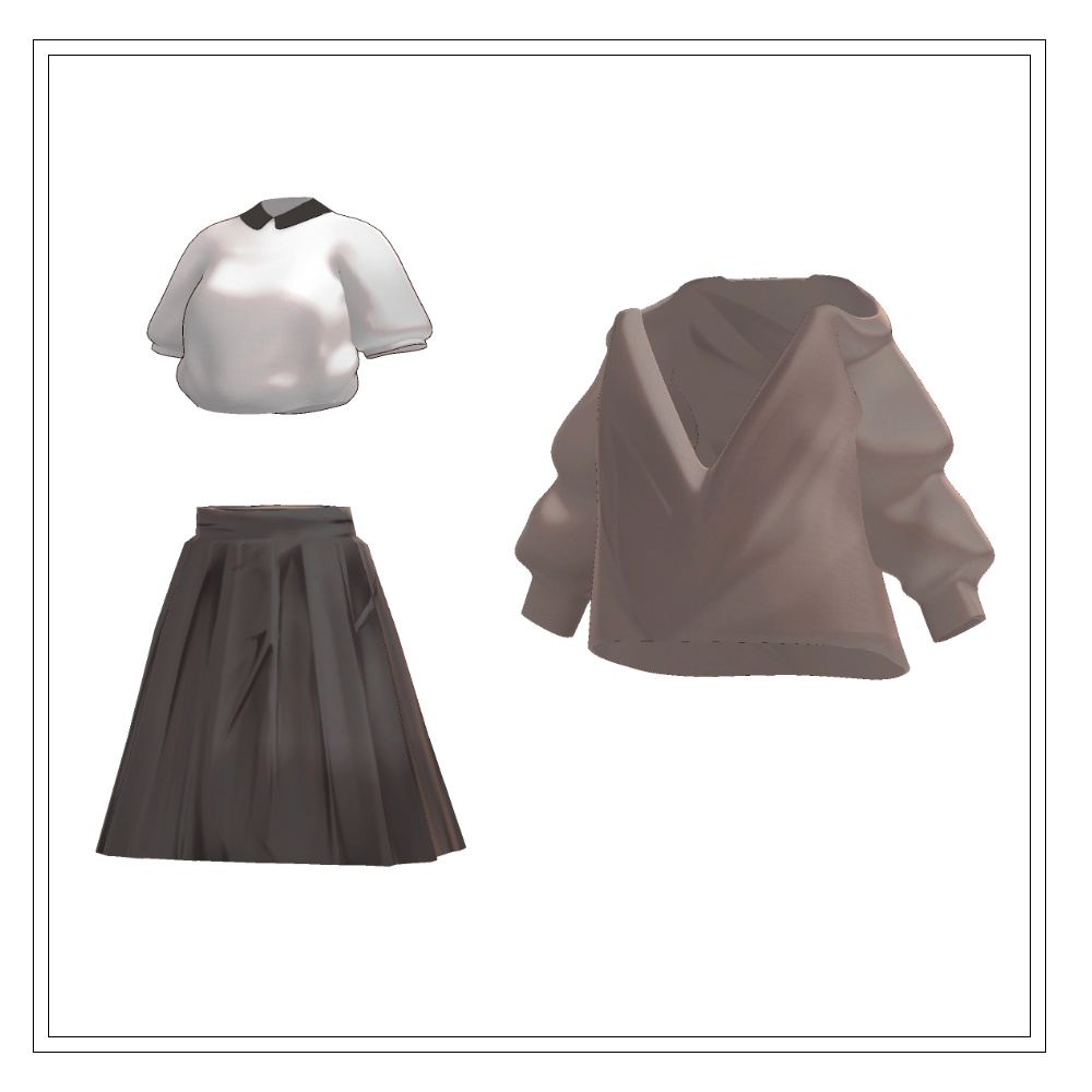 【28アバター対応】Loose Cardigan Uniform