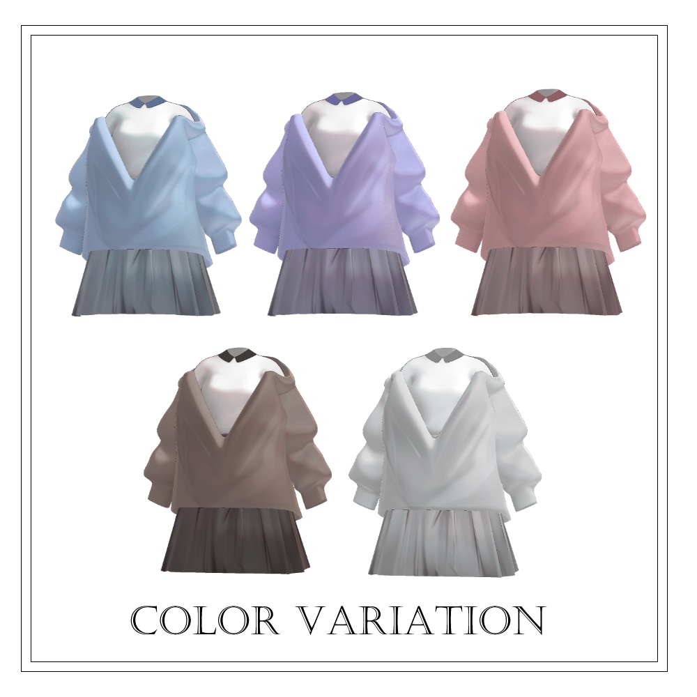 【28アバター対応】Loose Cardigan Uniform