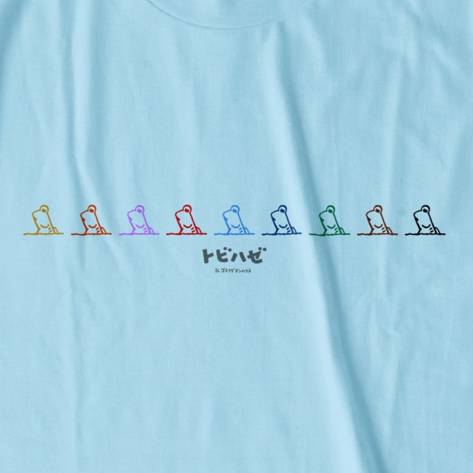 トビハゼAならんでます カラフル 淡色Tライトブルー両面