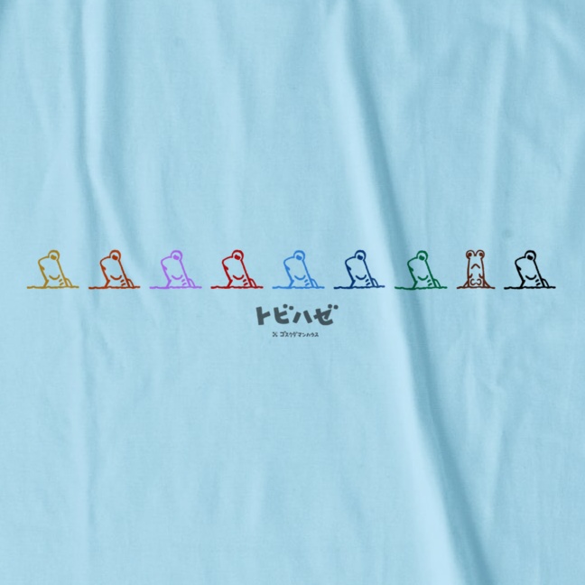 トビハゼABならんでます カラフル 淡色Tライトブルー両面