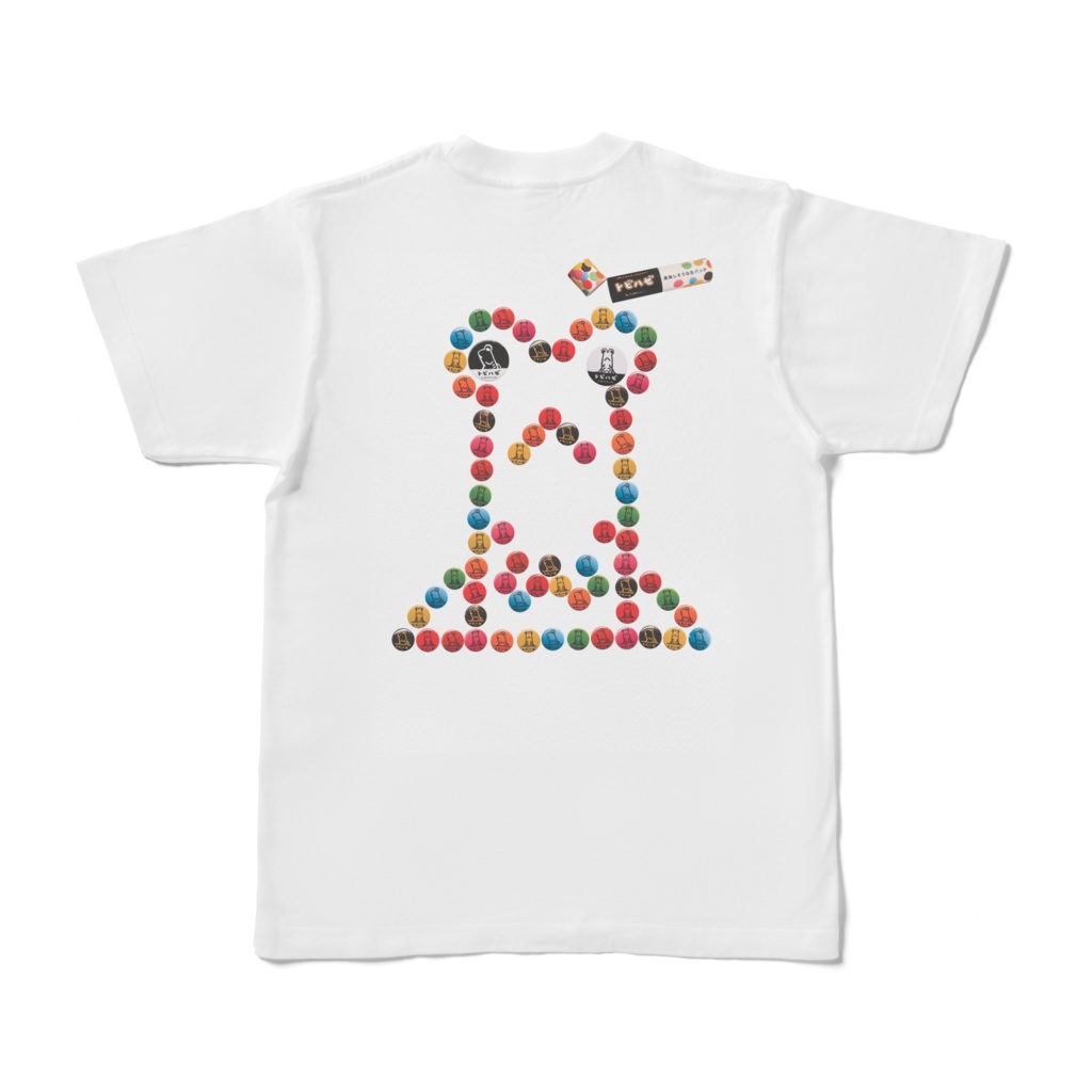 トビハゼ 美味しそうな缶バッチTシャツ 白