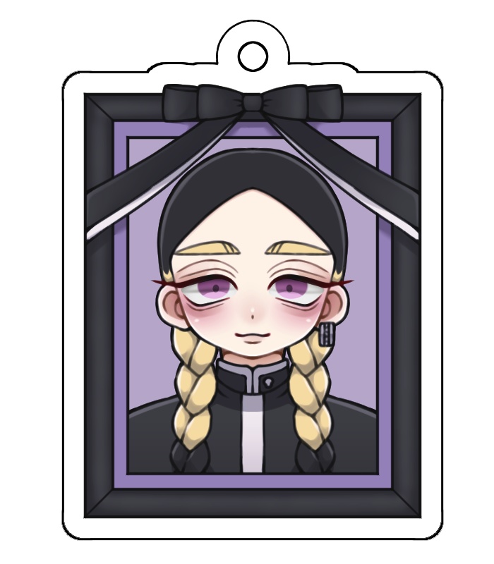 瞳が動く遺影風アクリルキーホルダー