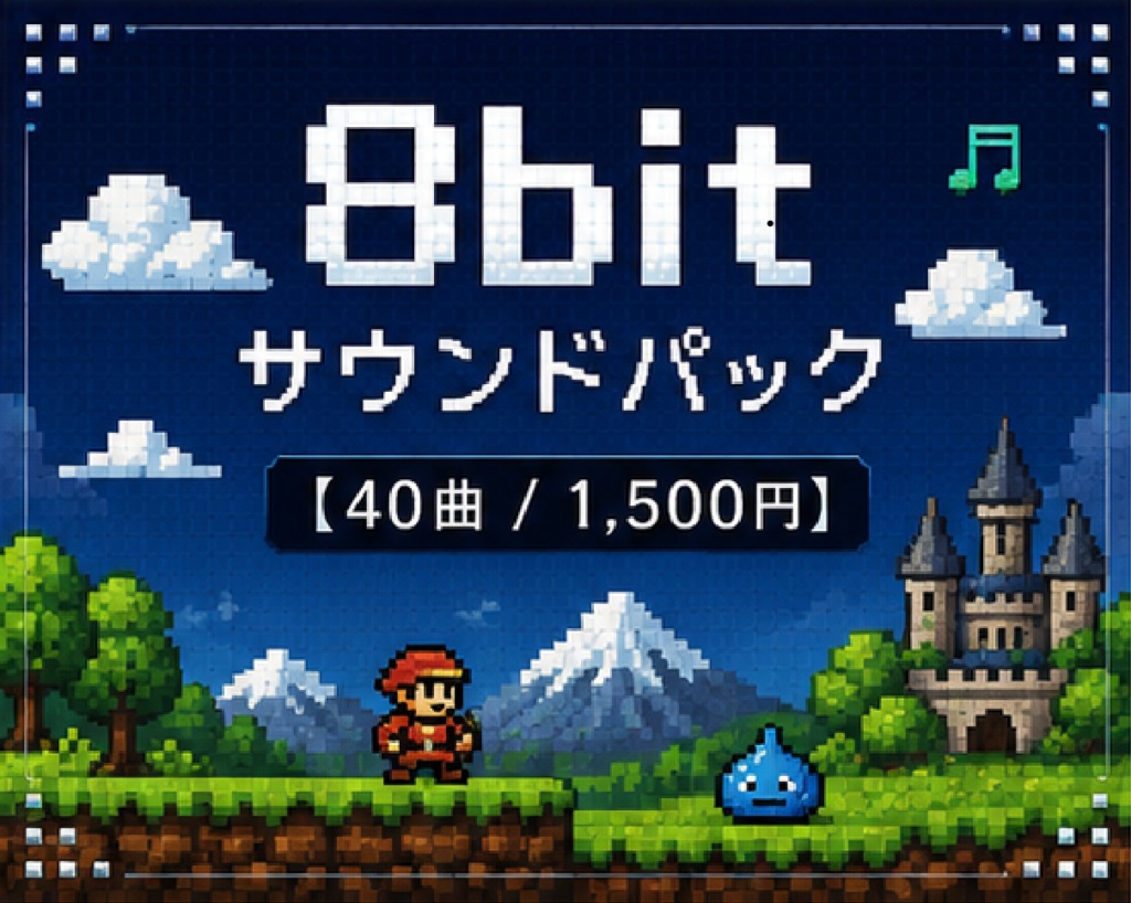 8bitサウンドパック 【40曲 / 1,500円】
