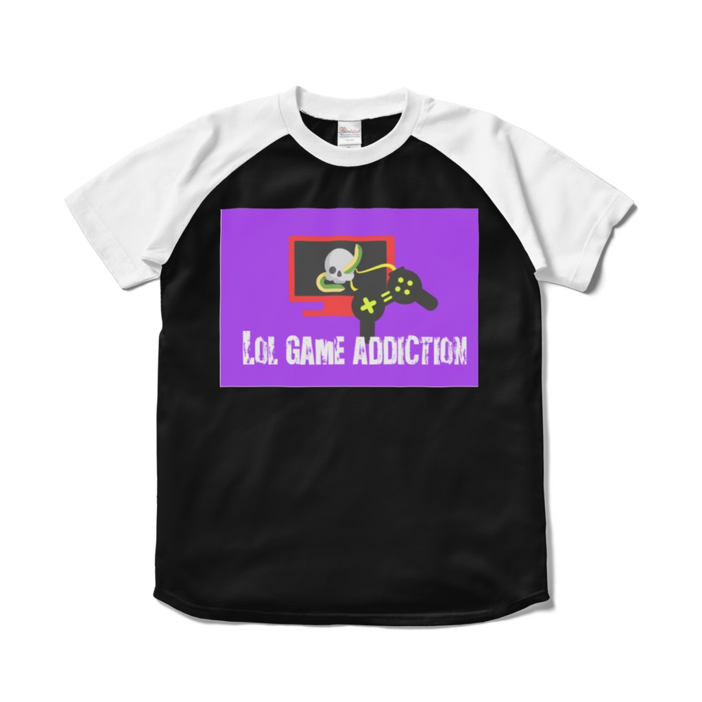 学校休みで暇だから作ってみたシリーズ ラグランTシャツ001 ゲーム中毒笑