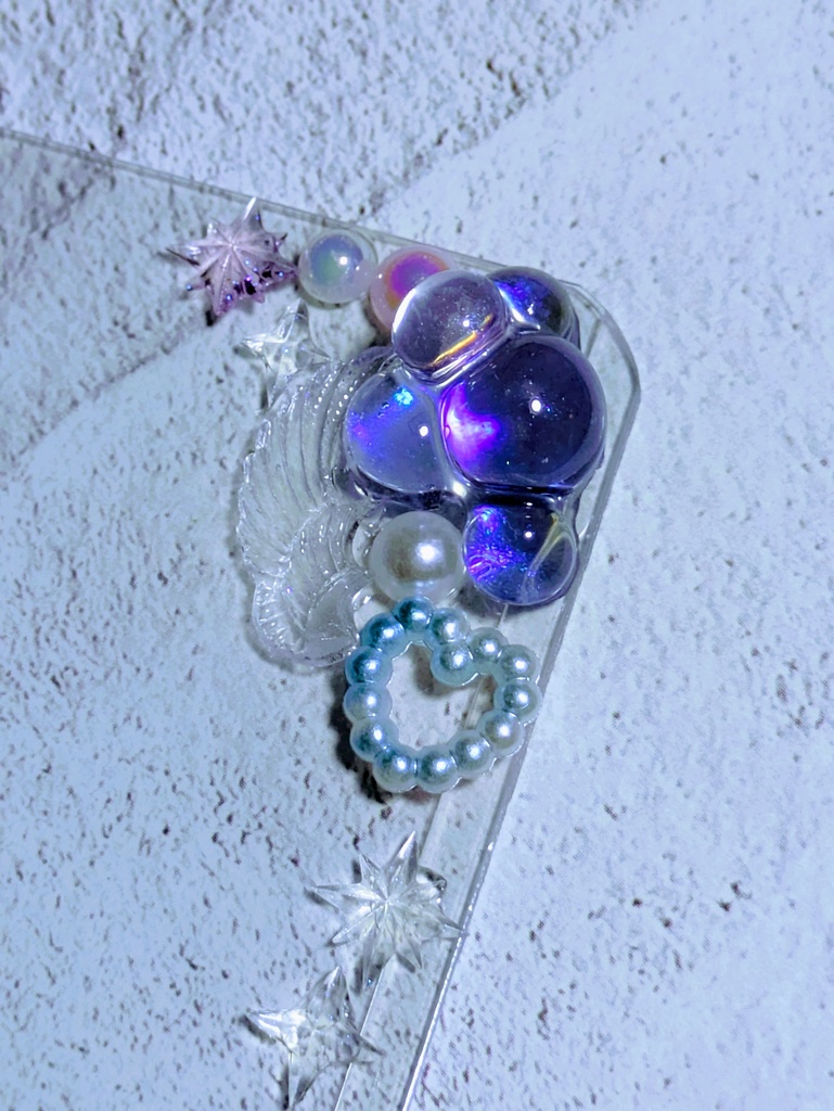 キラキラバブル トレカケース 青 紫(青系パウダー)