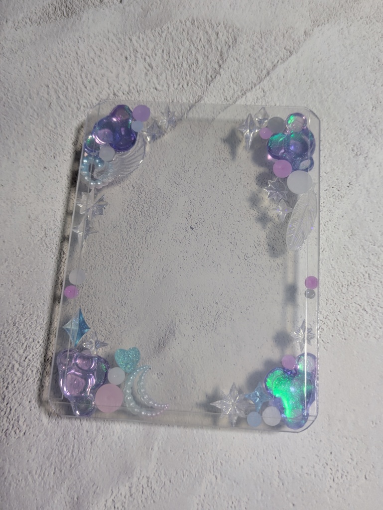 キラキラバブル トレカケース 青、紫(エメラルドパウダー)