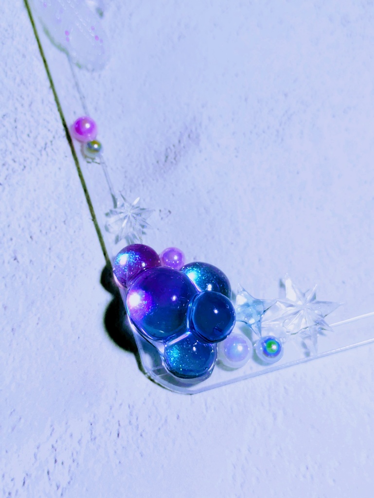 キラキラバブル トレカケース 青、紫(エメラルドパウダー)