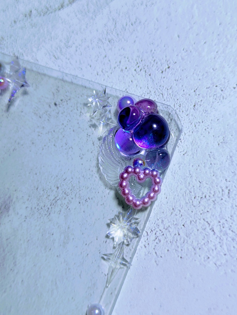 キラキラバブル トレカケース 青、紫(エメラルドパウダー)