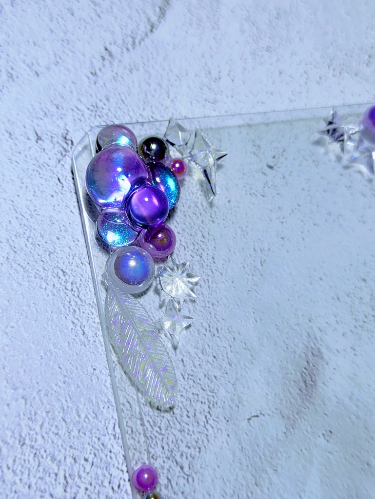 キラキラバブル トレカケース 青、紫(エメラルドパウダー)