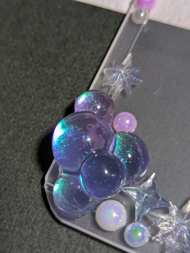 キラキラバブル トレカケース 青、紫(エメラルドパウダー)