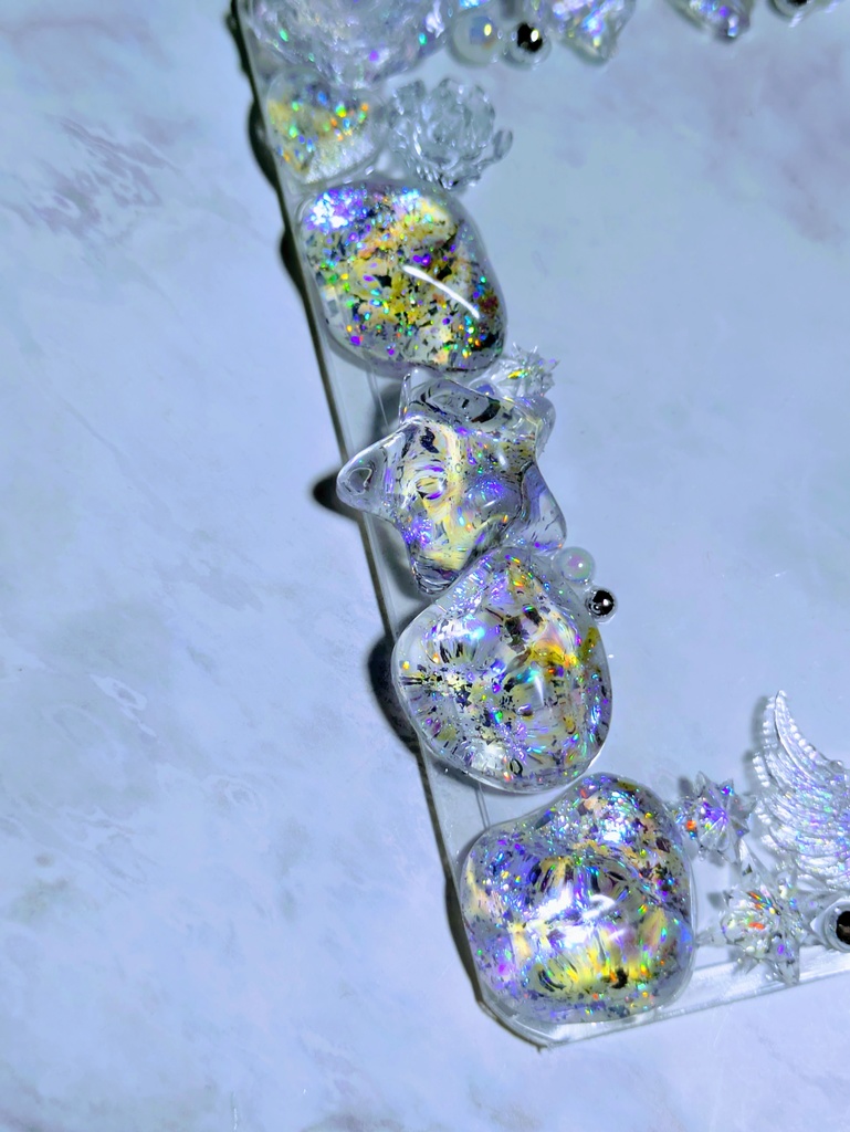 【B8サイズ】レジンデコ クリアカラーオーロラ 硬質トレカケース