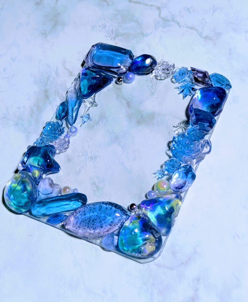 【B8サイズ】レジンデコ ターコイズカラー 硬質トレカケース