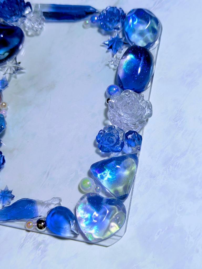 【B8サイズ】レジンデコ 硬質トレカケース ブルー