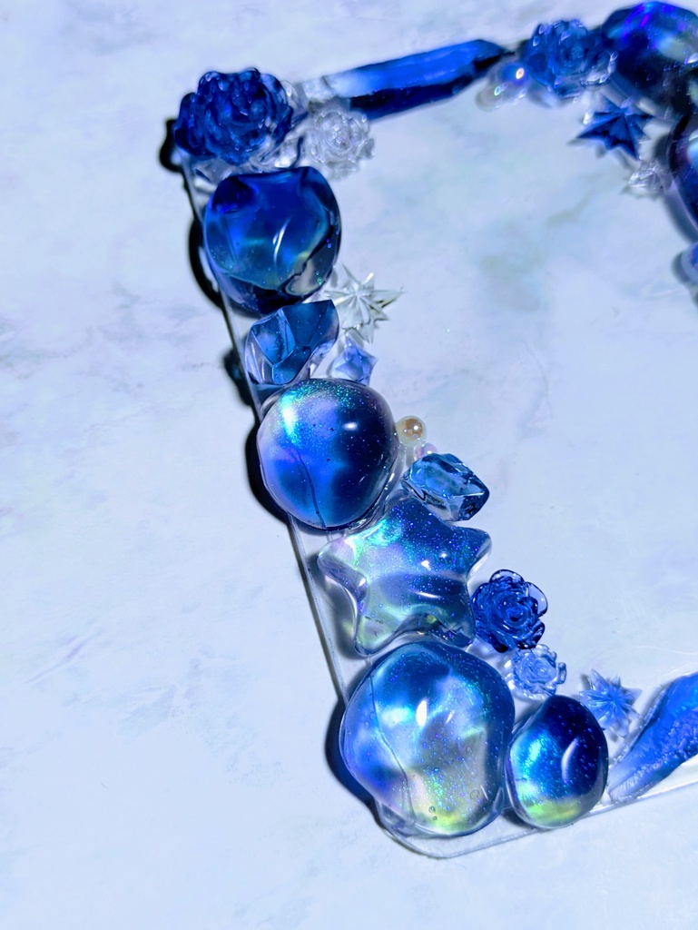 【B8サイズ】レジンデコ 硬質トレカケース ブルー